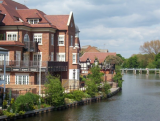 View of Thames from bridge at Windsor